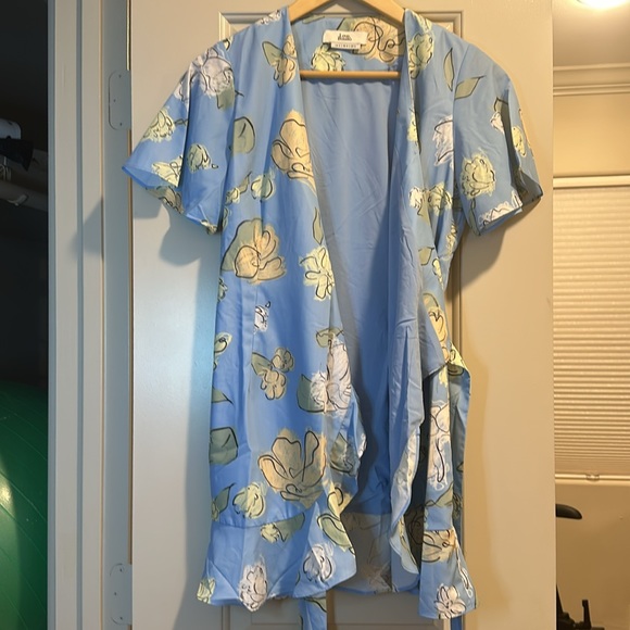 Front Wrap Dress in Unfolding Blooms - Love Bonito Small - Picture 5 of 8